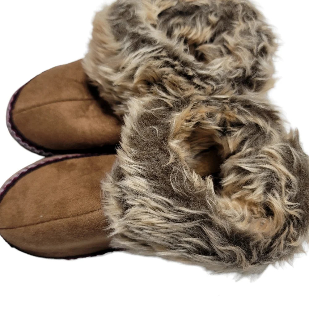 Kids Tan Cozy Slipper Booties